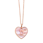Heart Mother Of Pearl Initial Necklace