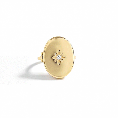 Personalized Star Locket Ring