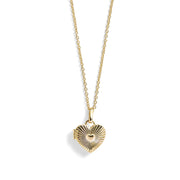 Personalized Fluted Heart Locket Necklace