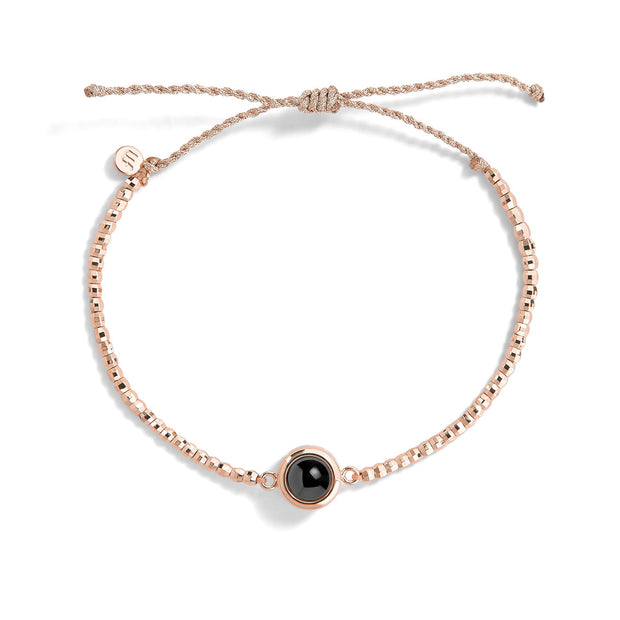 Personalized Metallic Bead Slider Bracelet