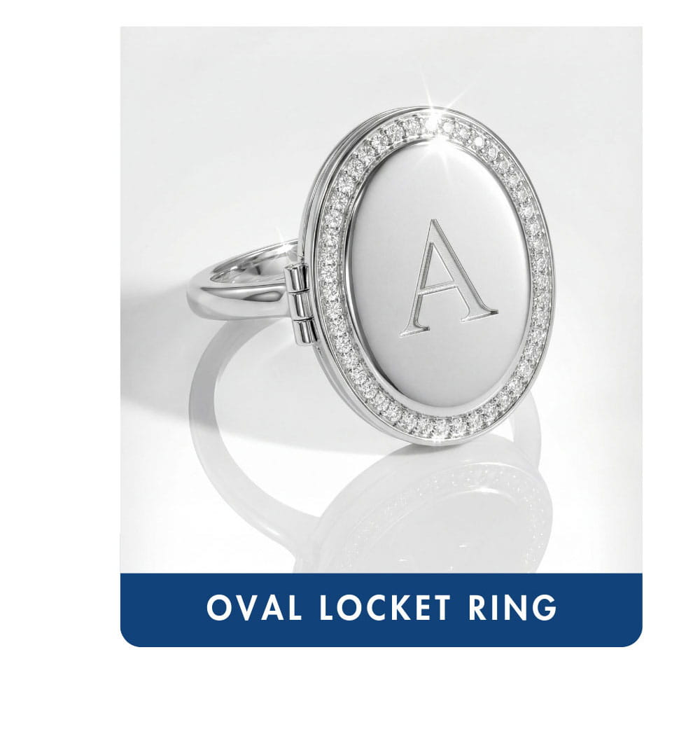 Personalized Oval Locket Ring