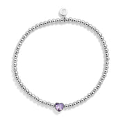 Heart Birthstone Stretch Bracelet