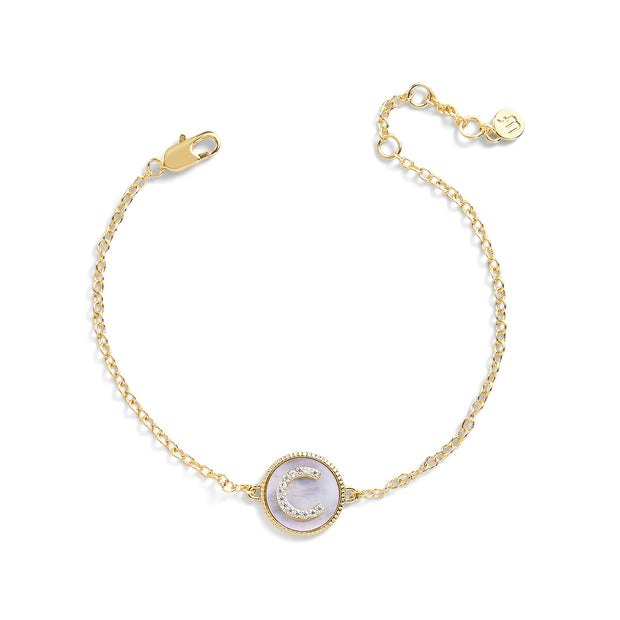 Mother of Pearl Initial Bracelet