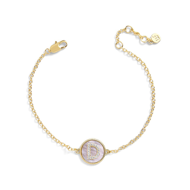 Mother of Pearl Initial Bracelet
