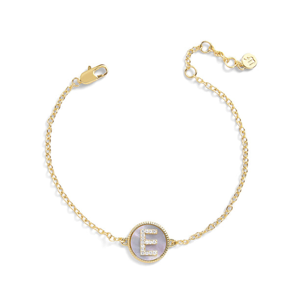 Mother of Pearl Initial Bracelet