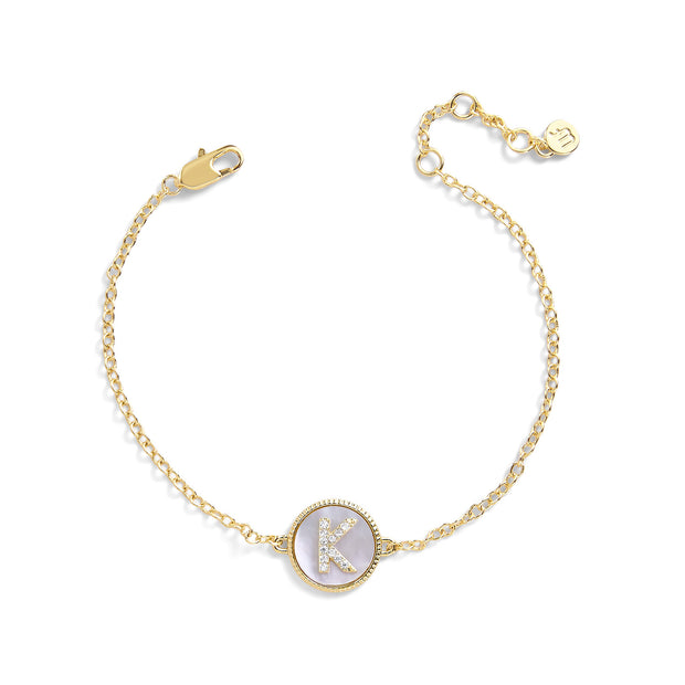 Mother of Pearl Initial Bracelet