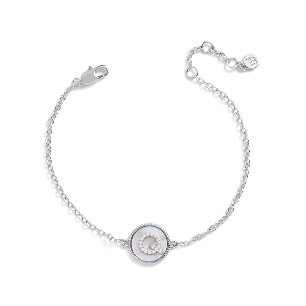 Mother of Pearl Initial Bracelet