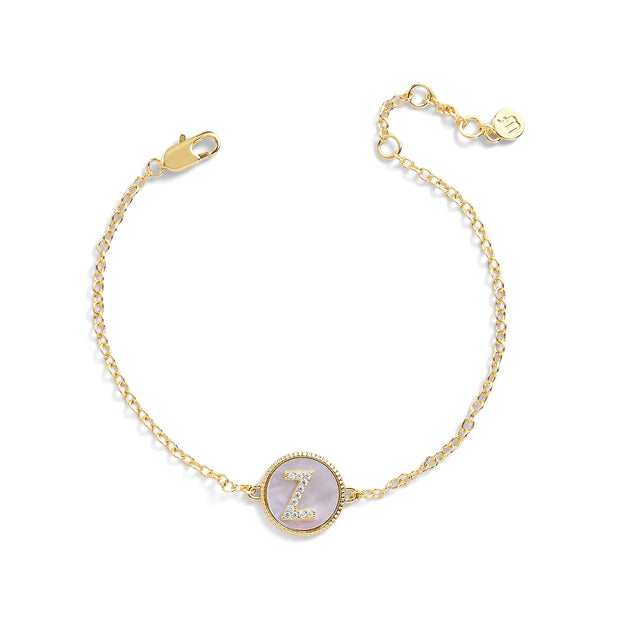 Mother of Pearl Initial Bracelet
