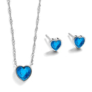 Heart Birthstone Pendant and Stud Gift Set