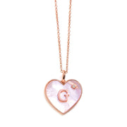 Heart Mother Of Pearl Initial Necklace