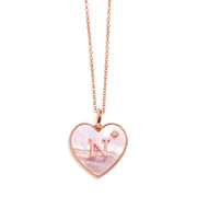 Heart Mother Of Pearl Initial Necklace