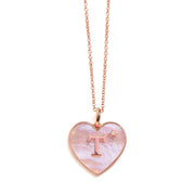 Heart Mother Of Pearl Initial Necklace