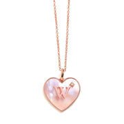 Heart Mother Of Pearl Initial Necklace