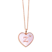 Heart Mother Of Pearl Initial Necklace