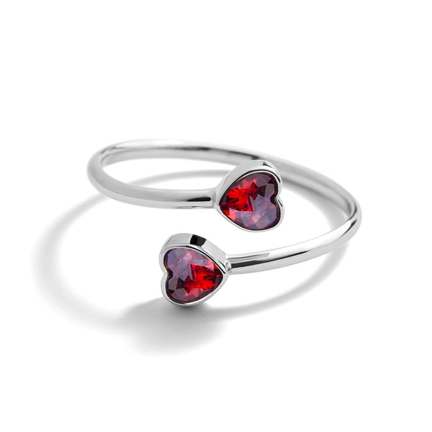 Heart Birthstone Wrap Ring