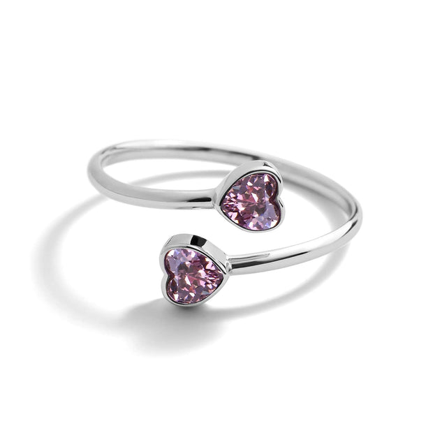 Heart Birthstone Wrap Ring