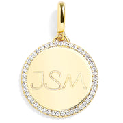 Pavé Engravable Circle Charm