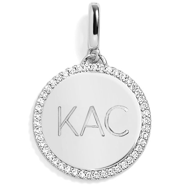 Pavé Engravable Circle Charm