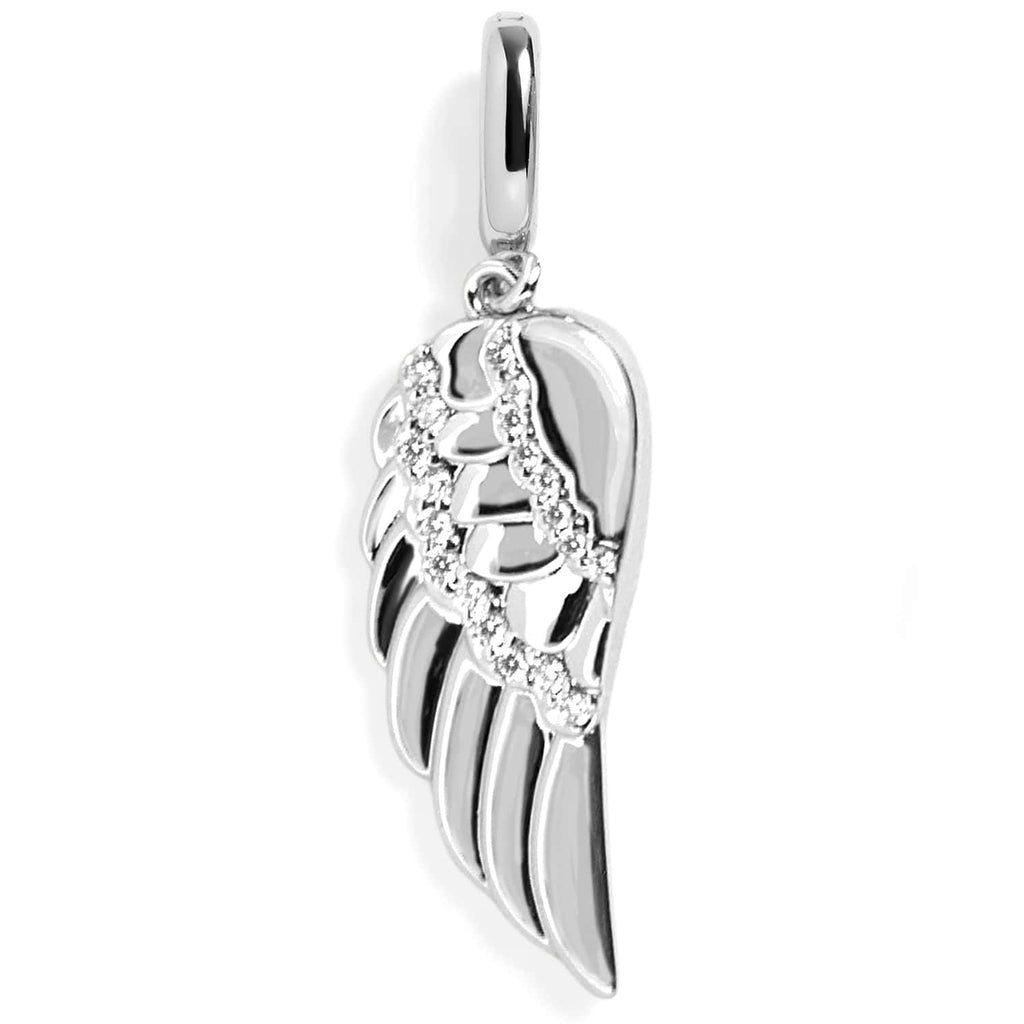 guardian angel sterling silver angel wing pendant