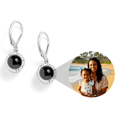 Personalized Circle Photo Earrings