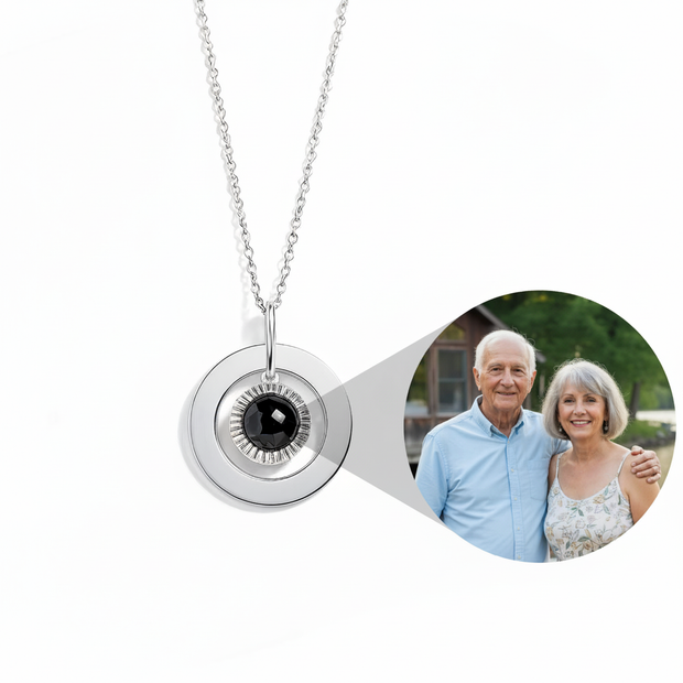 Engravable Circle Photo Necklace