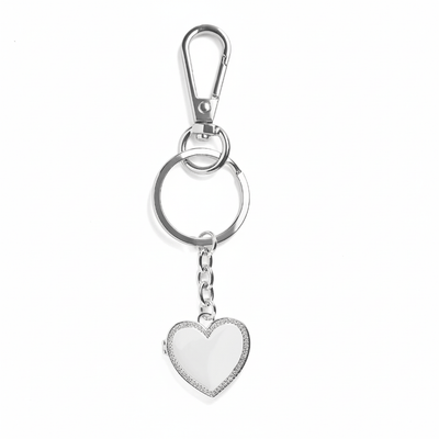 Personalized Heart Locket Keychain