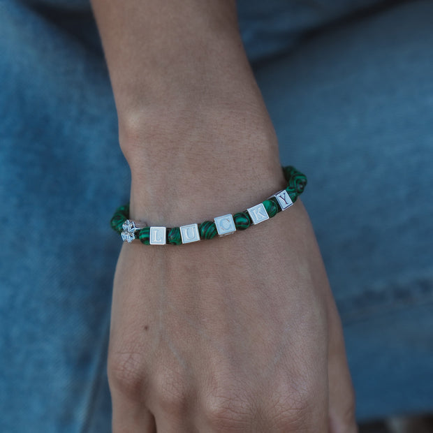 LUCKY Malachite Stretch Bracelet