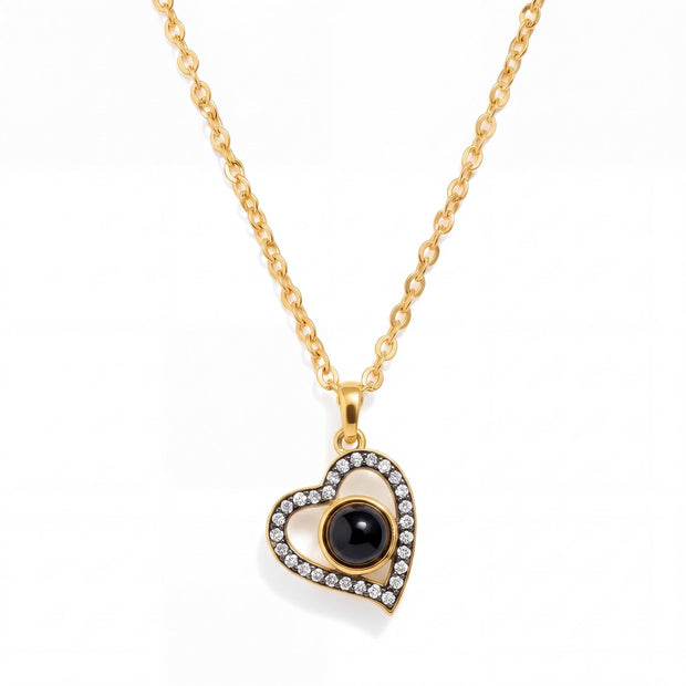 Personalized Vintage Heart Photo Necklace — image 2 of 3