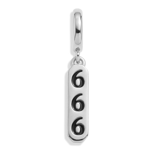 Angel Number Charm 666 - Silver