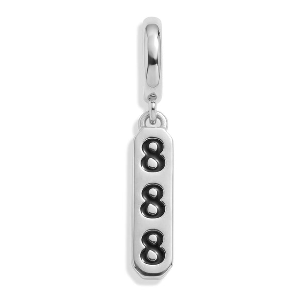 Angel Number Charm 888 - Silver