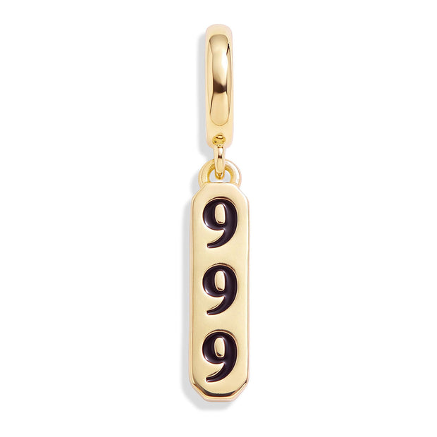 Angel Number Charm 999 - Gold