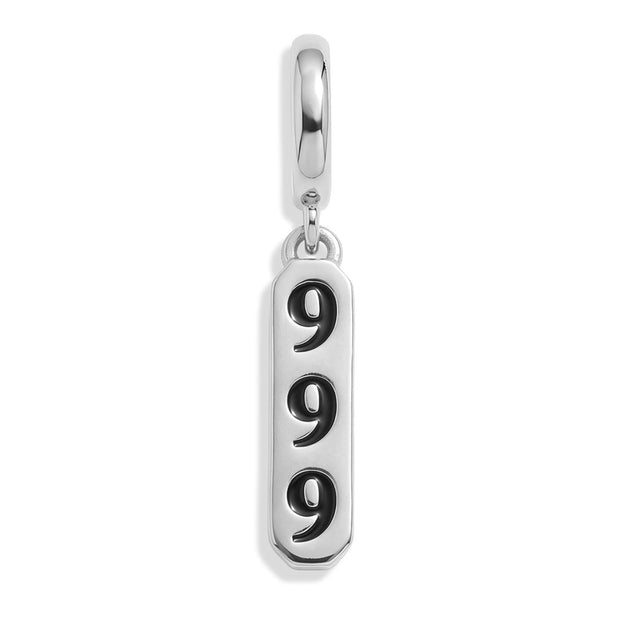 Angel Number Charm 999 - Silver