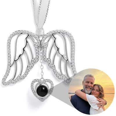 Personalized Angel Wing Heart Photo Ornament