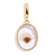 April Daisy Pressed Birth Flower Charm - Gold