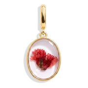 August Gladiolus Pressed Birth Flower Charm - Gold