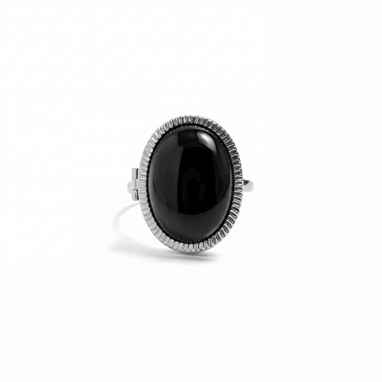 Personalized Semiprecious Locket Ring