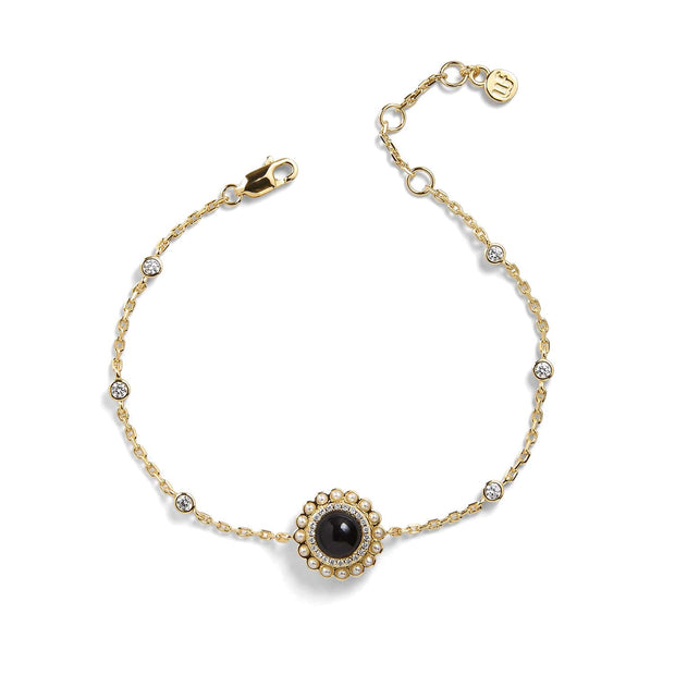 Personalized Pearl Glitz Circle Photo Bracelet