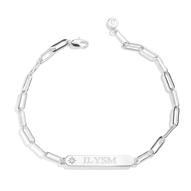 Engravable Bar Paperclip Bracelet