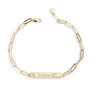 Engravable Bar Paperclip Bracelet