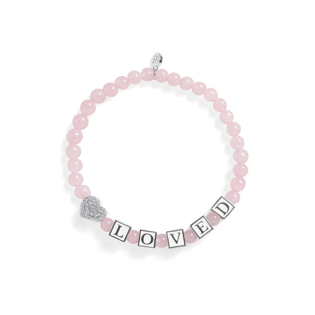 LOVED Rose Quartz Stretch Bracelet