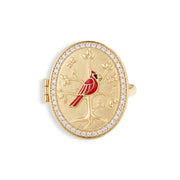 Personalized Cardinal Locket Ring — thumbnail 2 of 5