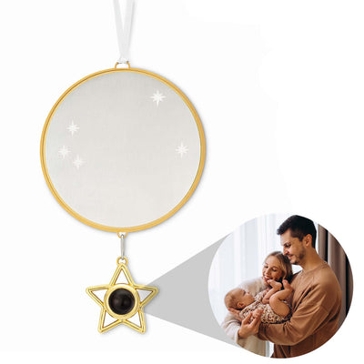 Personalized Circle and Star Photo Ornament