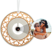 Personalized Circle and Hearts Photo Ornament