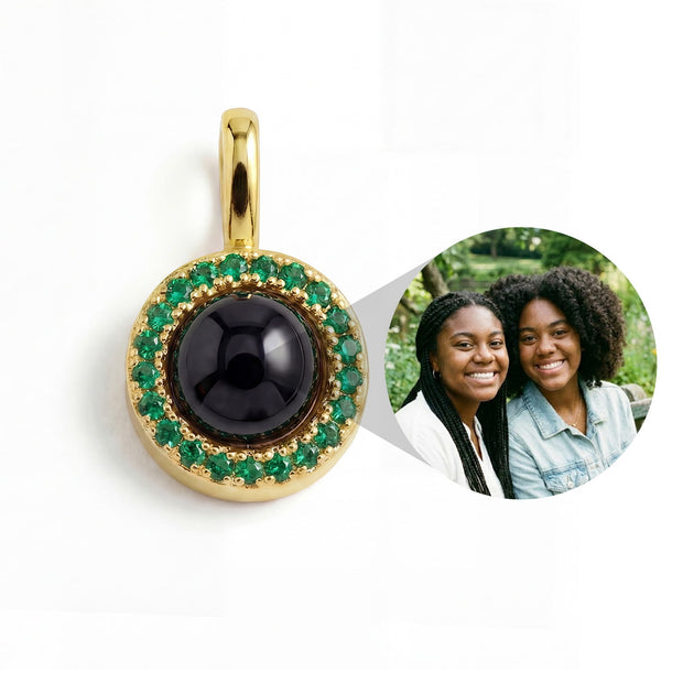 Personalized Birthstone Circle Photo Charm