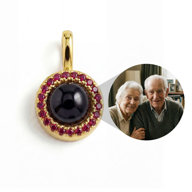 Personalized Birthstone Circle Photo Charm