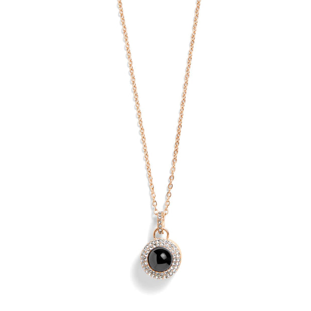 Personalized Pavé Circle Photo Necklace