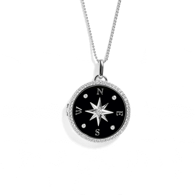 Personalized Compass Locket Necklace