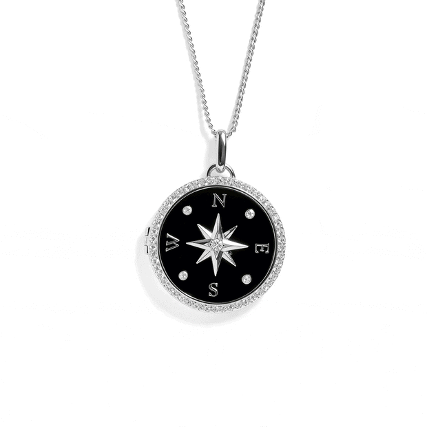 Personalized Compass Locket Necklace