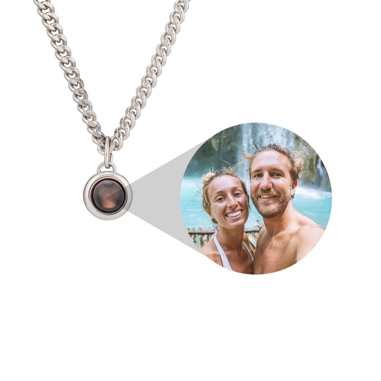 Personalized Slant Heart Photo Necklace – Wearfamilia