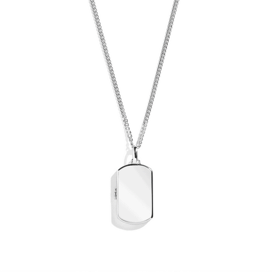 Engravable Dog Tag Locket Necklace